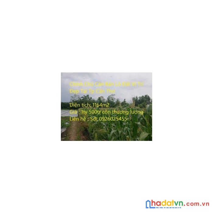 Chính chủ cần bán lô đất vị trí đẹp tại tp cần thơ