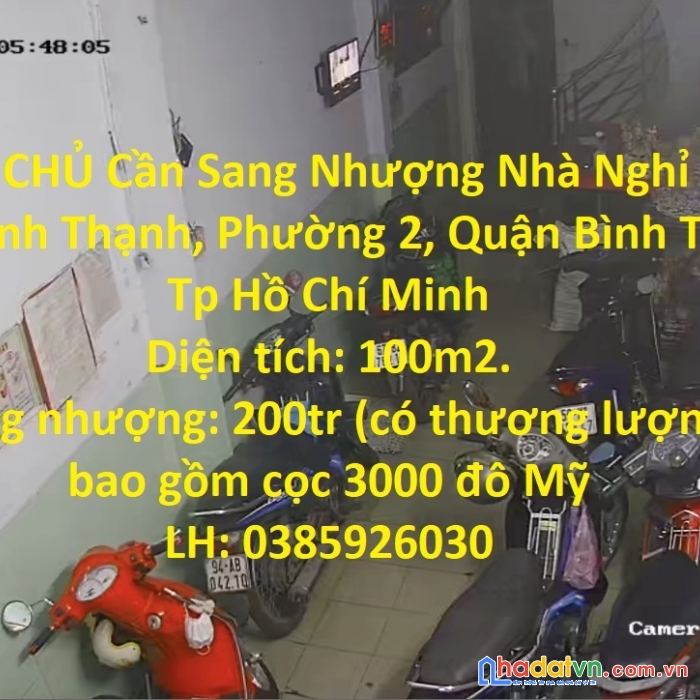 Chính chủ cần sang nhượng nhà nghỉ mặt tiền đường quận bình thạnh, gần chợ bà chiểu