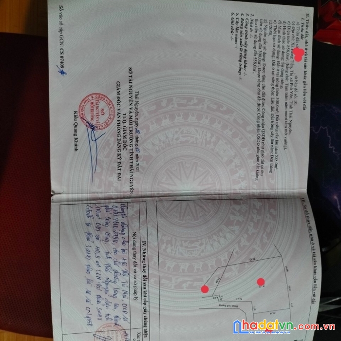 Chính chủ cần bán gấp lô đất tại phường bãi bông thành phố phổ yên diện tích 1100m 100mtc đất ở đô