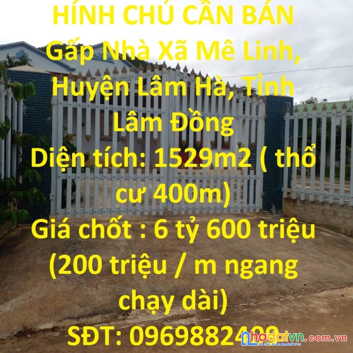 Chính chủ cần bán gấp nhà xã mê linh, huyện lâm hà, tỉnh lâm đồng