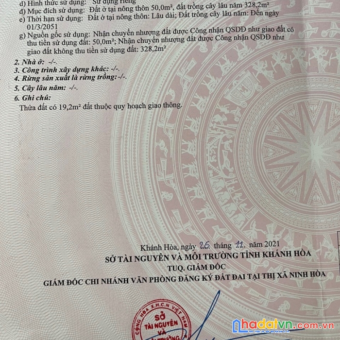 Đất ninh thọ, ninh hòa 378m2 giá 2 tỷ