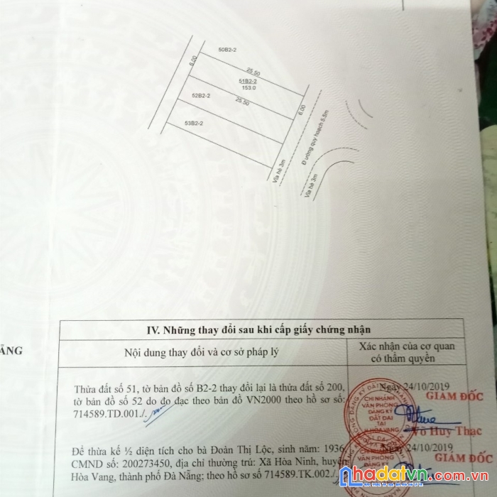 Đà nẵng - chính chủ cần bán lô đất khu tái định cư số 4- lô 51 khu b2-2