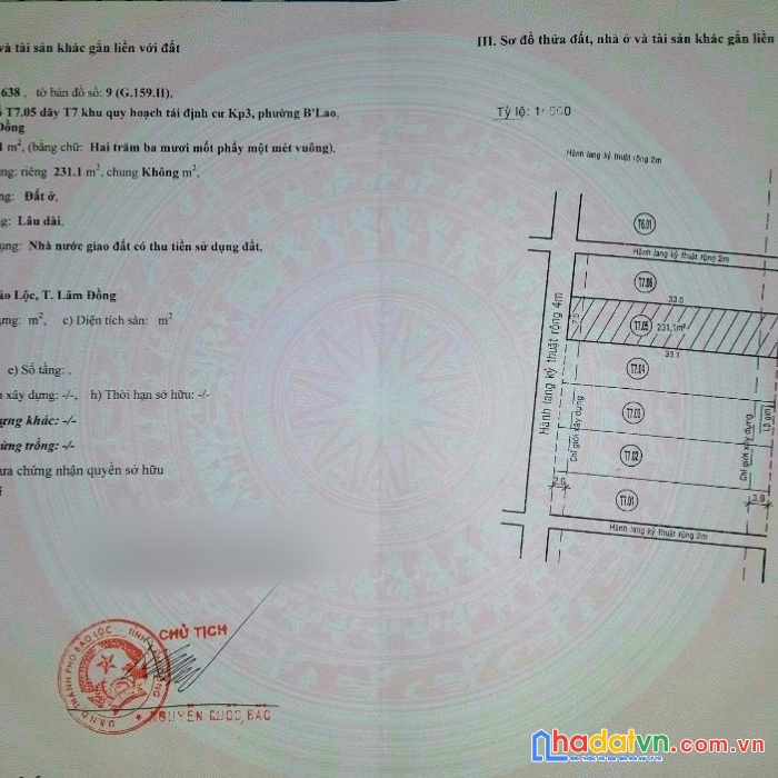 Chính chủ cần bán lô đất đẹp vị trí đắc địa tại trung tâm phường b lao, tp. bảo lộc, lâm đồng