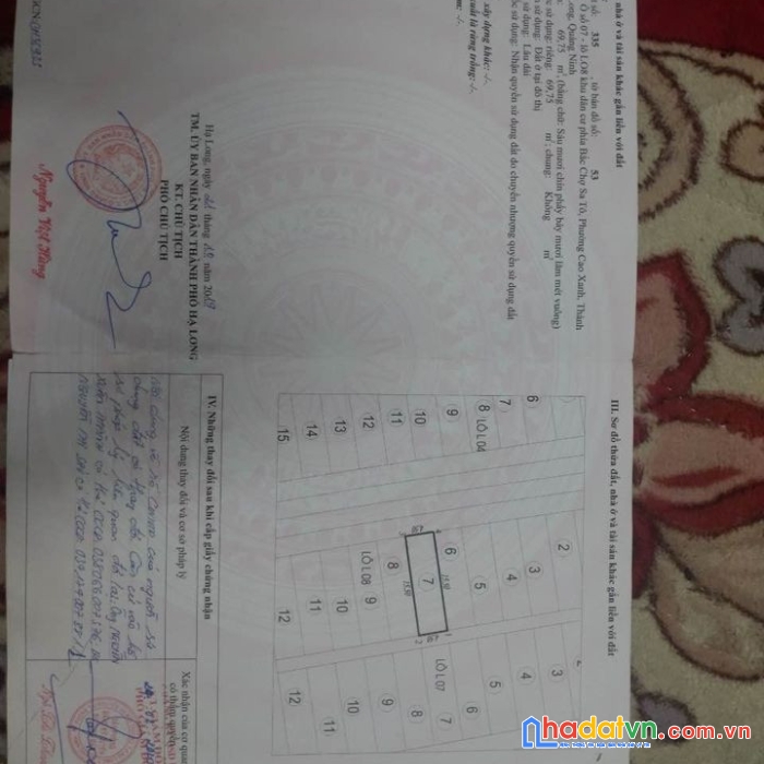 Chính chủ cần bán lô đất thuộc ô số 7 – lô l08 khu dân cư phía bắc chợ sa tô –phường cao xanh – tp