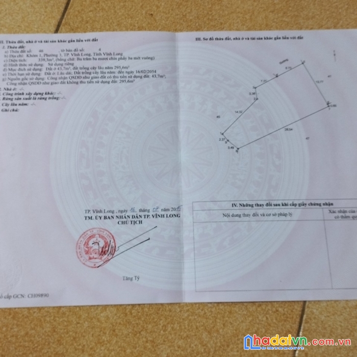 Chính chủ bán gấp đất + nhà c4 vị trí đẹp tại phường 3, tp vĩnh long
