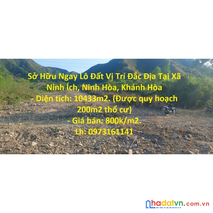 Sở hữu ngay lô đất vị trí đắc địa tại xã ninh ích, ninh hòa, khánh hòa