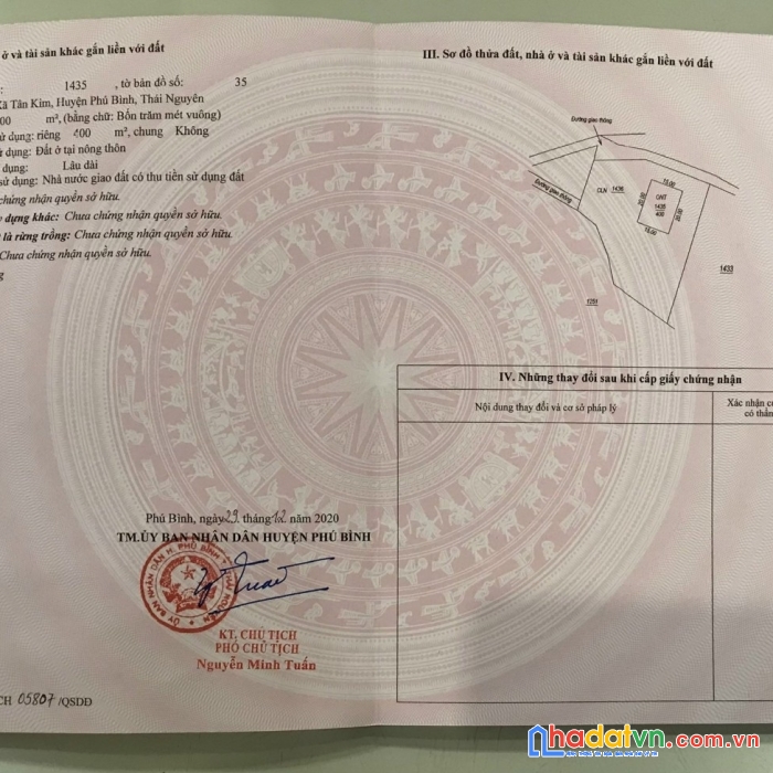 Chính chủ : cần bán khu đất nghỉ dưỡng tại xã tân kim huyện phú bình - thái nguyên diện tích gần