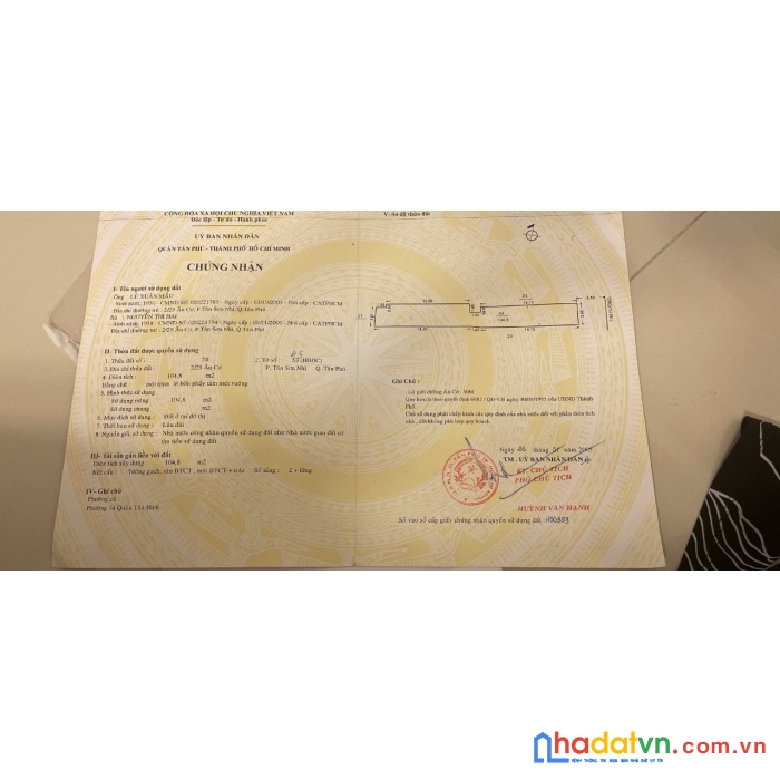 Chính chủ cần bán nhà mặt tiền 973 âu cơ ,tân sơn nhì, tân phú tp. hồ chí minh