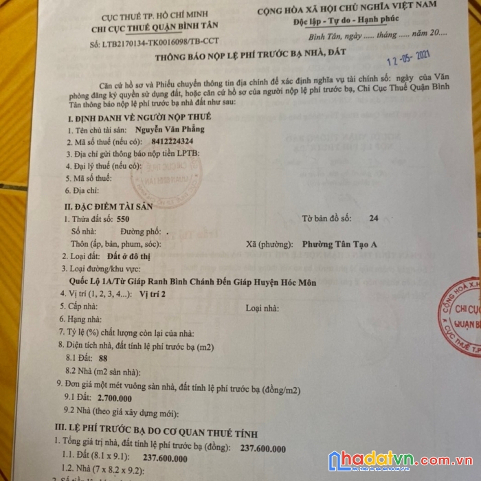 Chính chủ cần bán nhanh nhà đẹp vị trí đắc địa tại bình tân -tp hcm