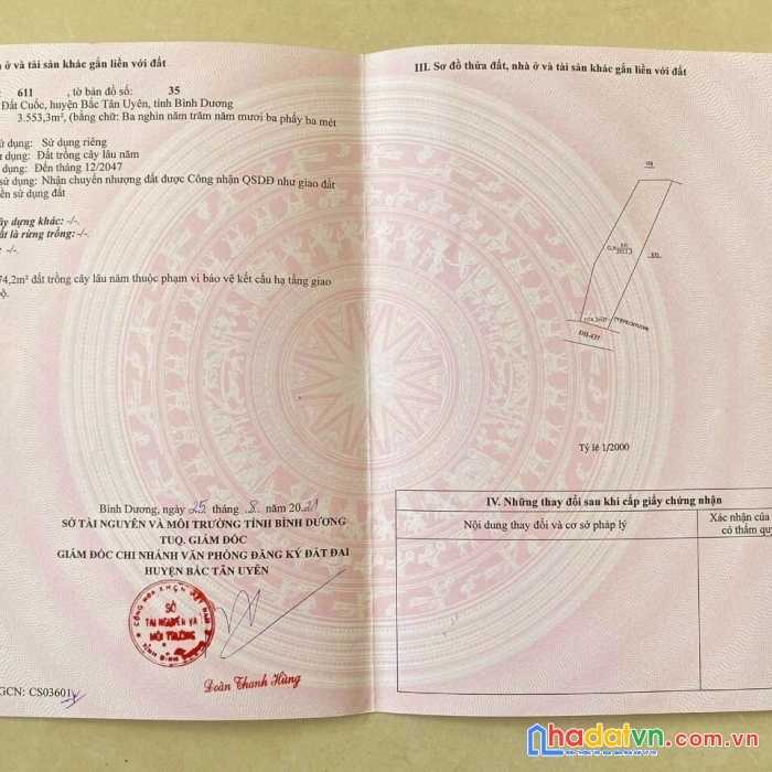 Bán đất cuốc dh 437 khu quy hoạch hơn 500ha xã đất guốc , huyện bắc tân uyên ,bình dương