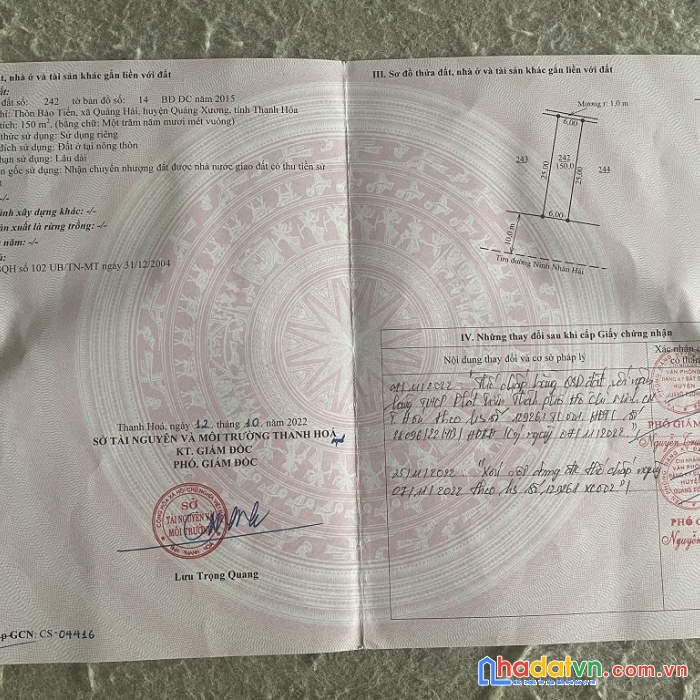 Sở hữu ngay lô đất vị trí đắc địa tại thôn bảo tiến,xã quảng hải,huyện quảng xương,tỉnh thanh hóa