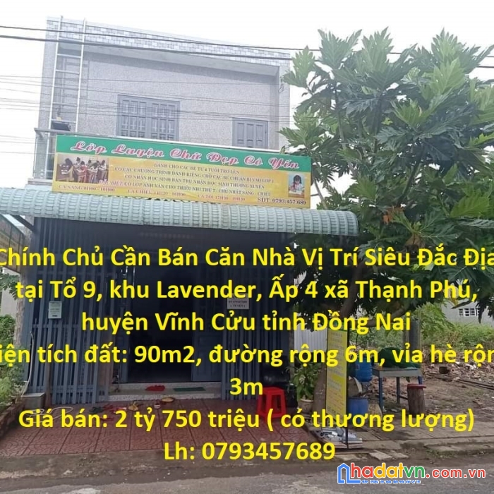 Chính chủ cần bán căn nhà vị trí siêu đắc địa tại huyện vĩnh cửu tỉnh đồng nai