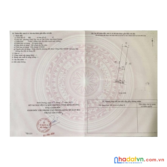 Chính chủ bán nhanh lô đất vị trí đẹp tại vĩnh tân, tân uyên