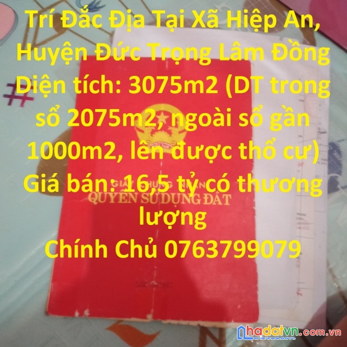 Sở hữu đất đẹp vị trí đắc địa tại xã hiệp an, đức trọng lâm đồng