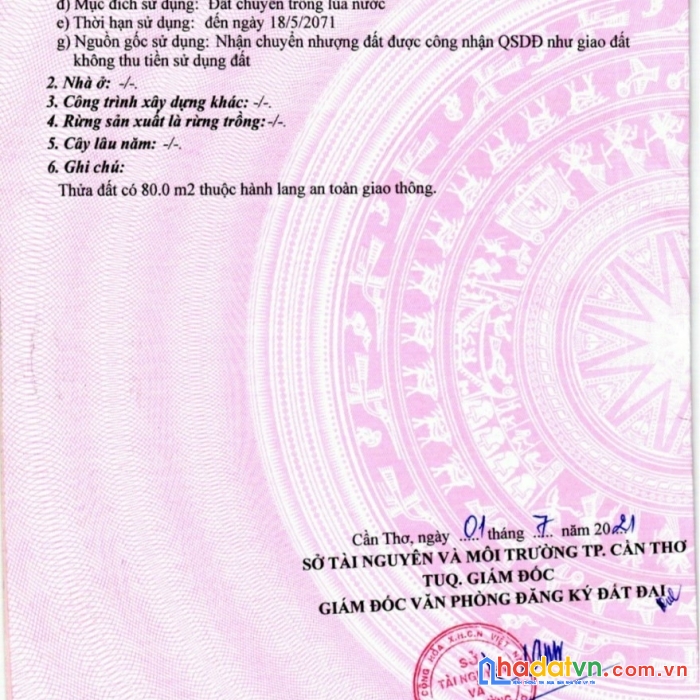 Chính chủ bán nhanh lô đất đẹp - giá ưu đãi tại quận thốt nốt, tp. cần thơ.