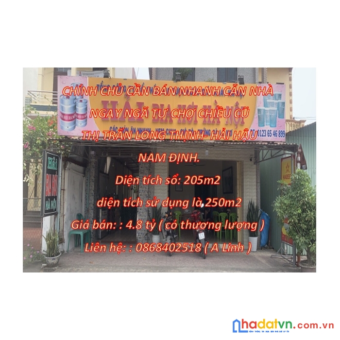 Chính chủ cần bán nhanh căn nhà ngay ngã tư chợ chiều cũ, thị trấn long thịnh, hải hậu, nam định.