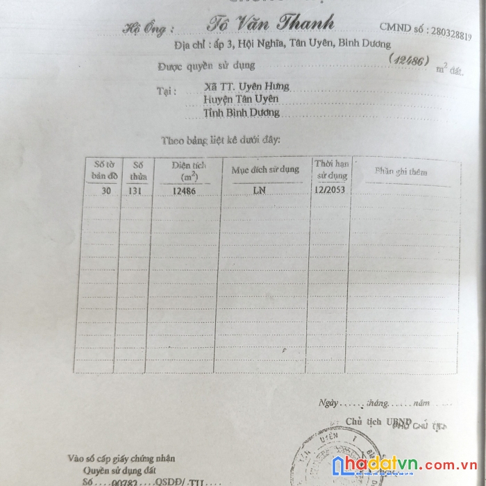 Cần bán gấp đất ở uyên hưng, tân uyên, bình dương