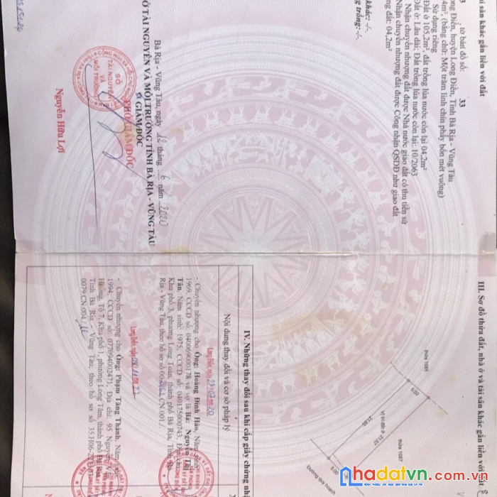 Bán lô đất thổ cư tại thị trấn long điền, huyện long điền, tỉnh bà rịa - vũng tàu