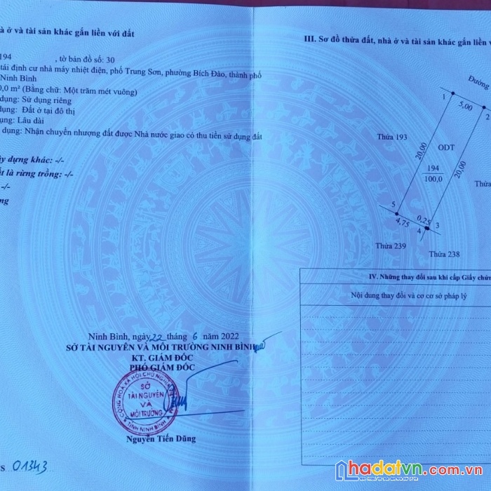 Sở hữu ngay lô đất đẹp vị trí đắc địa mặt tiền đường  bích đào, tp ninh bình