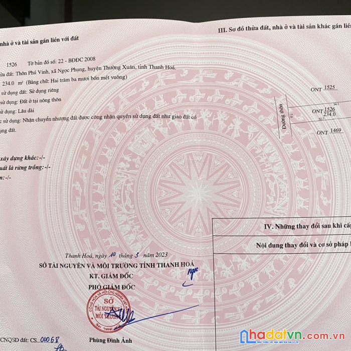 Chính chủ bán lô đất hoa hậu thôn phú vinh, ngọc phụng, huyện thường xuân, thanh hóa