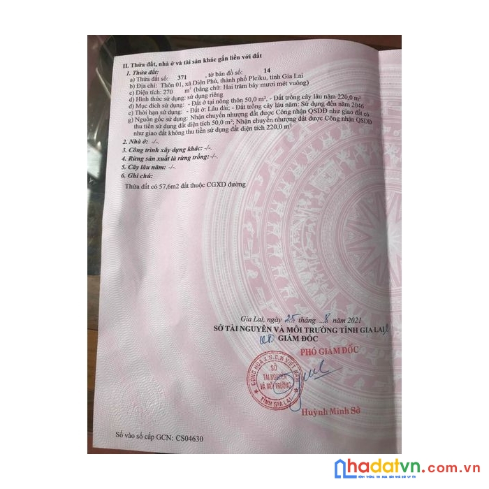 Bán gấp lô đất chính chủ mặt đường trần can - diên phú tại tp .pleiku