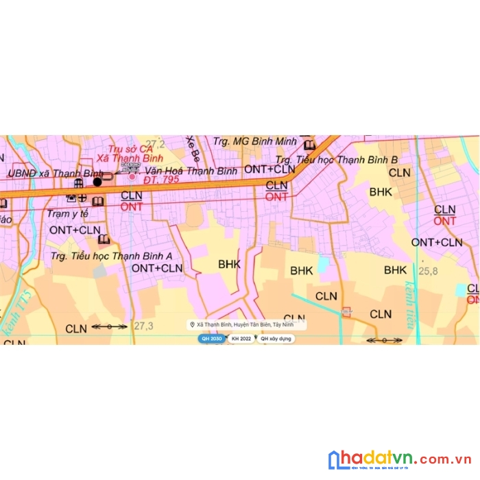 Bán đất 2 mặt tiền thạnh bình, tân biên, tây ninh đã phân 15 lô sổ hồng