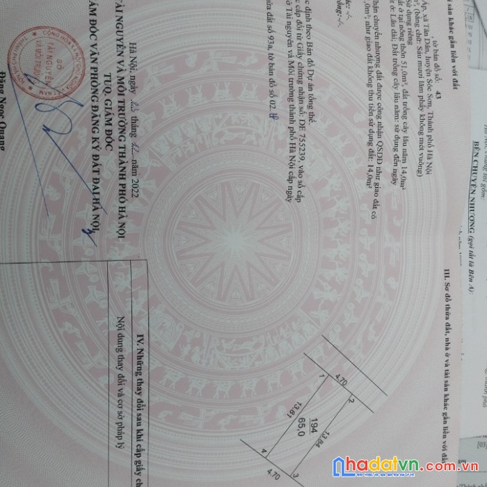 Hàng xóm bán 65m² xuân lễ-tân dân - sóc sơn - hà nội đường oto vào tận đất