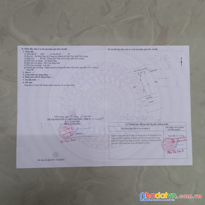 Sở hữu ngay lô đất đẹp vị trí đắc địa tại bình tạo - trung an - mỹ tho - tiền giang