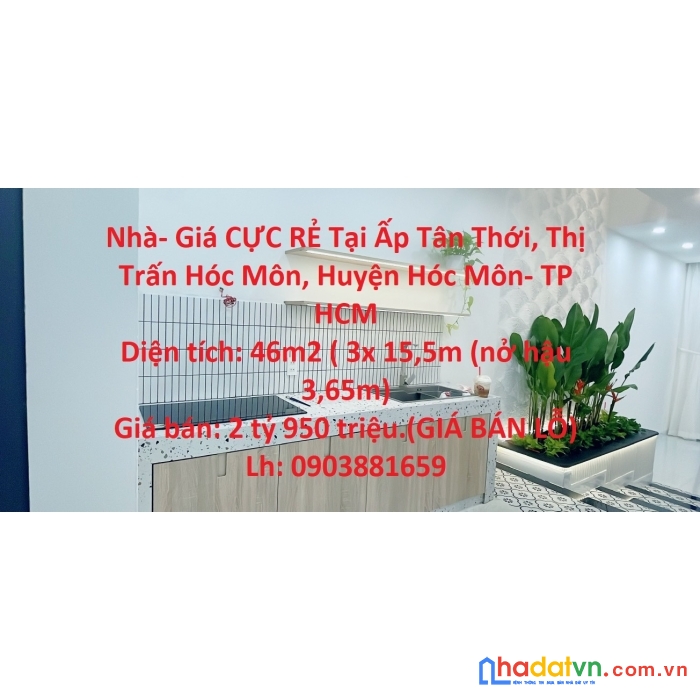 Hot hot chính chủ cần bán gấp căn nhà- giá cực rẻ tại thị trấn hóc môn- tp hcm