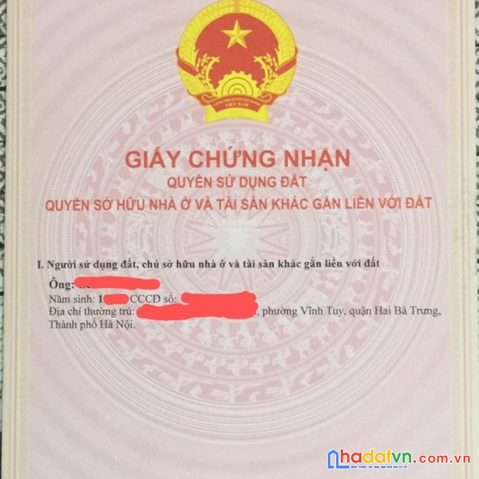 Chính chủ bán đất 68,4m2, mặt tiền rộng, nở hậu nhẹ phố yên lạc,vĩnh tuy, hai bà trưng