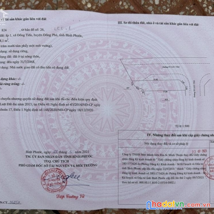 Bán đất  full thổ cư ngay gần trung tâm đồng xoài giá rẻ công nhân