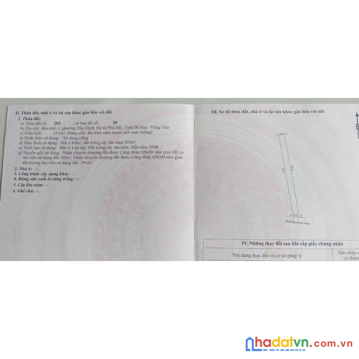 Cần bán nhanh 1 hoặc 2 lô đất liền kề, chính chủ, 2 mặt tiền tại tx phú mỹ - brvt