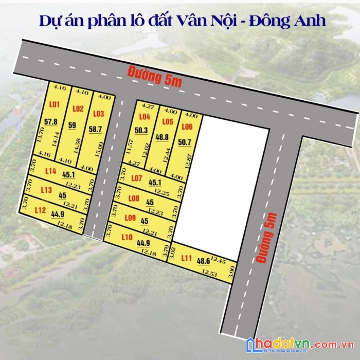 Bán 58.7m2 lô góc 2mt tại trục vỏ làng thôn nhì - vân nội - đông anh - hà nội