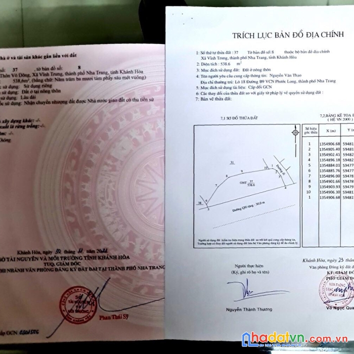 Bán 538m full thổ sát vng và 23 10 giá đổ nợ vĩnh trung nha trang 2 mt lh 0985451850 