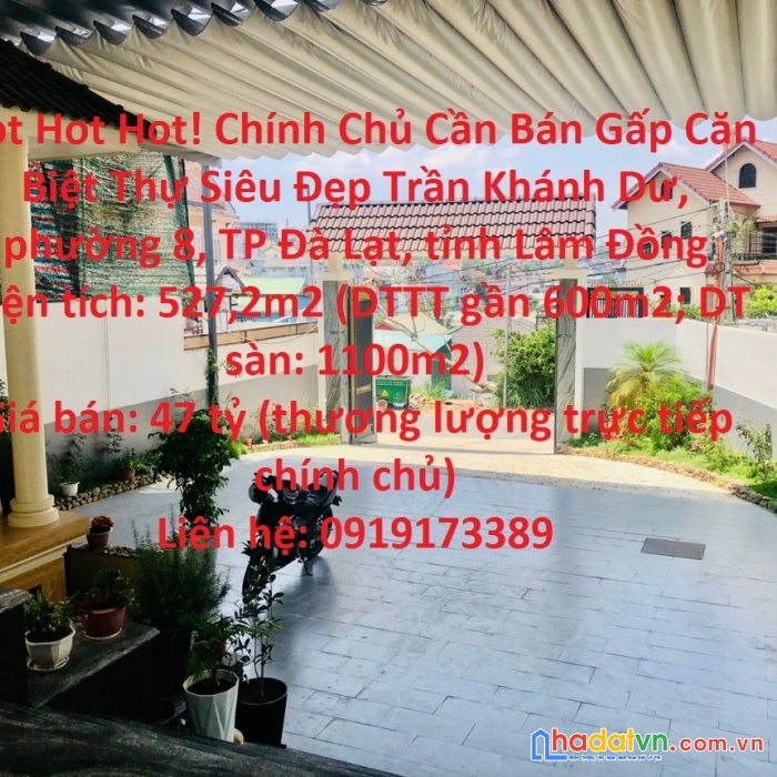 Hot hot hot! chính chủ cần bán gấp căn biệt thự siêu đẹp phường 8, tp đà lạt