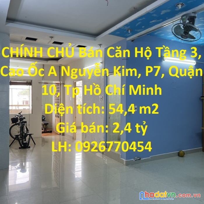 Chính chủ bán căn hộ tầng 3, cao ốc a nguyễn kim view công viên nội khu
