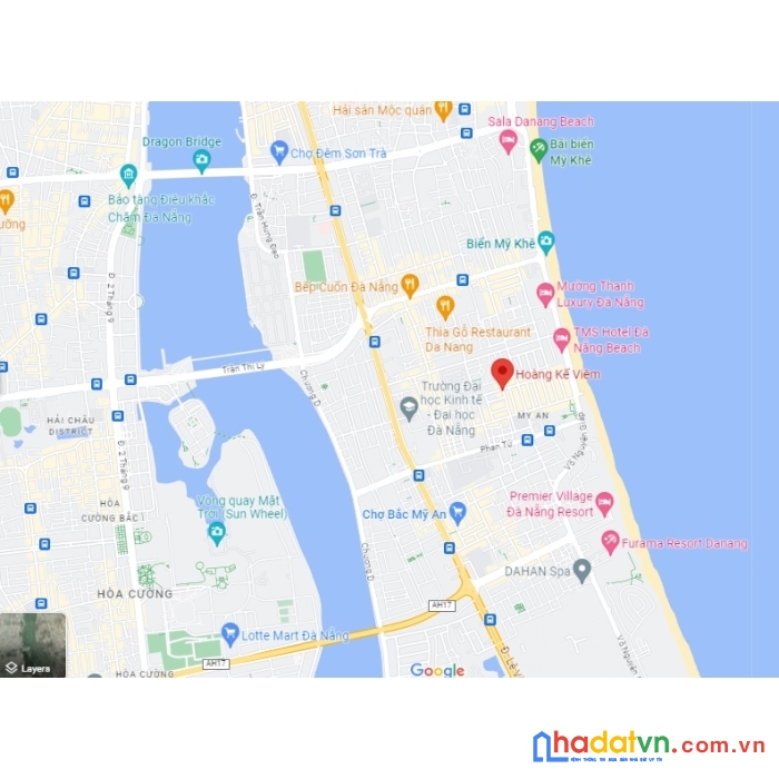 .nhà mặt tiền hoàng kế viêm gần biển mỹ khê, 114m2, kiên cố sạch đẹp