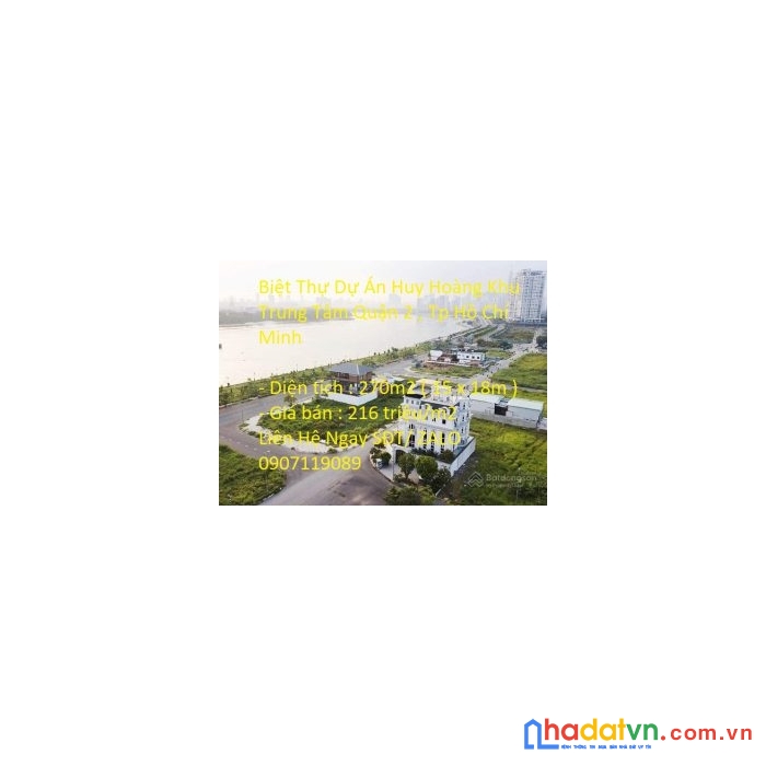 Chính chủ cần bán đất nền biệt thự dự án huy hoàng khu trung tâm quận 2 , tp hồ chí minh