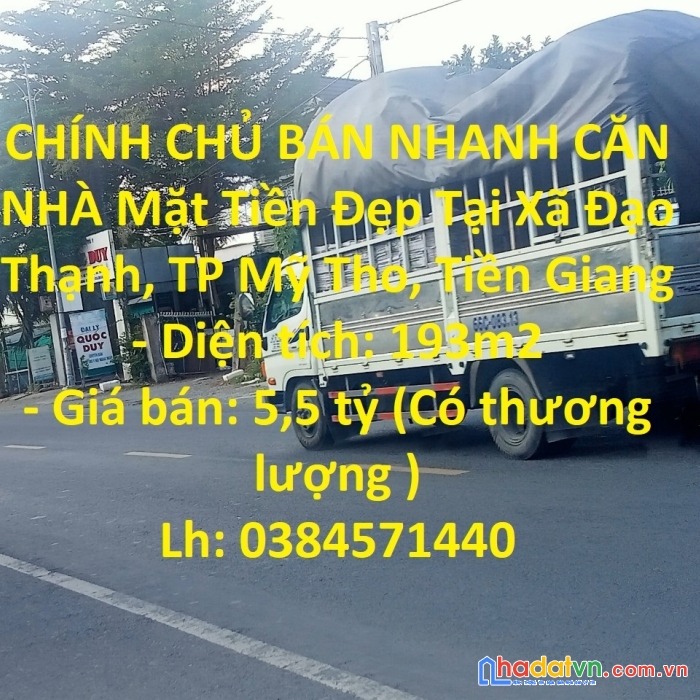 Chính chủ bán nhanh căn nhà mặt tiền đẹp tại xã đạo thạnh, tp mỹ tho, tiền giang