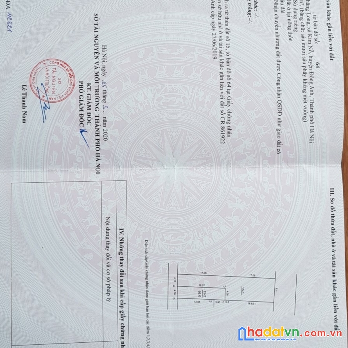 Chủ cần tiền bán nhanh mảnh đất 66m tại thôn cầu thăng long - kim nỗ đông anh hn