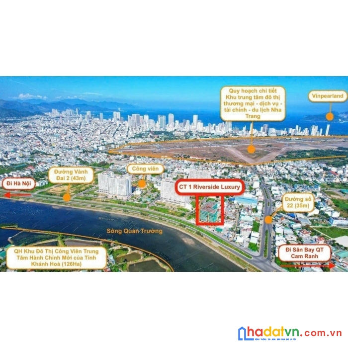 Căn hộ giá tốt nhất 2023 tại nha trang - ct1 riverside luxury giá 31tr/m2. vị trí trung tâm kết nối