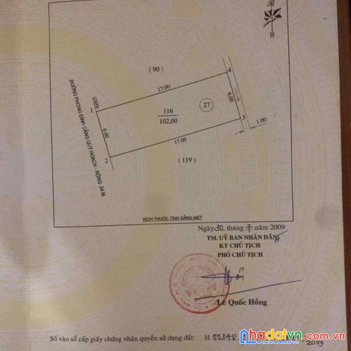 Bán đất có ốt kinh doanh 102m2 mặt đường phong đình cảng - p. hưng dũng