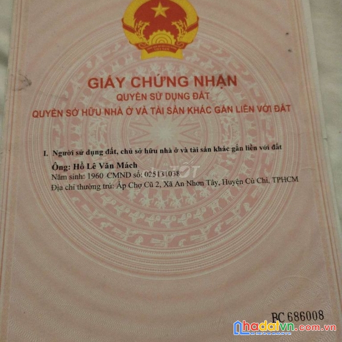 Chính chủ bán nhà 7, huyện củ chi, tp hồ chí minh