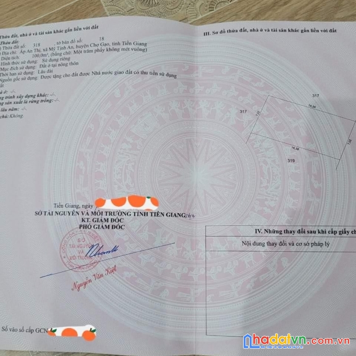 Chính chủ bán nhanh lô đất đẹp tại ấp an thị, xã mỹ tịnh an, chợ gạo, tiền giang