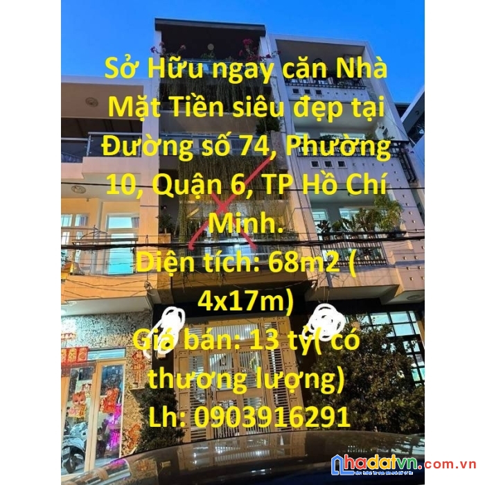 Sở hữu ngay căn nhà mặt tiền siêu đẹp tại quận 6, tphcm