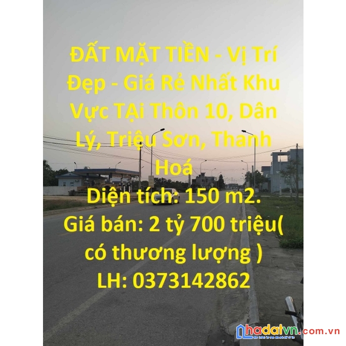 Đất mặt tiền - vị trí đẹp - giá rẻ nhất khu vực tại triệu sơn - thanh hoá