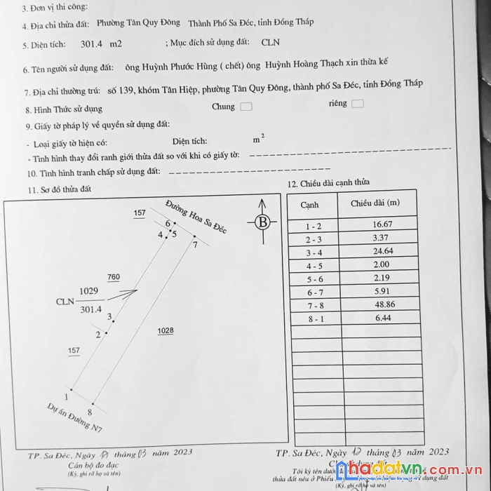 Chính chủ bán lô đất đẹp tại 139 tân hiệp - tân quy đông - sa đéc - đồng tháp