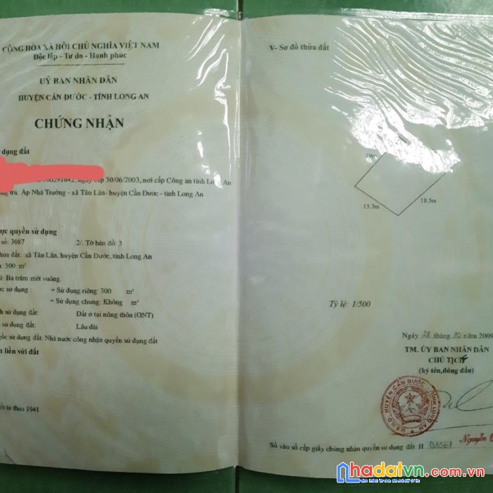 Chính chủ bán lô đất vị trí đẹp tại cần đước, long an