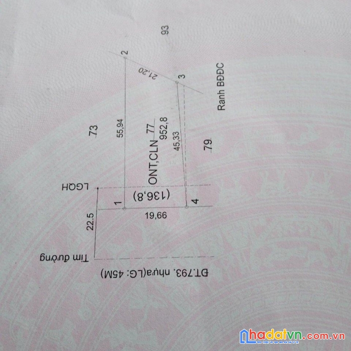 Chính chủ  bán lô đất đẹp tại mặt tiền đường đt.793 tân châu - tây ninh