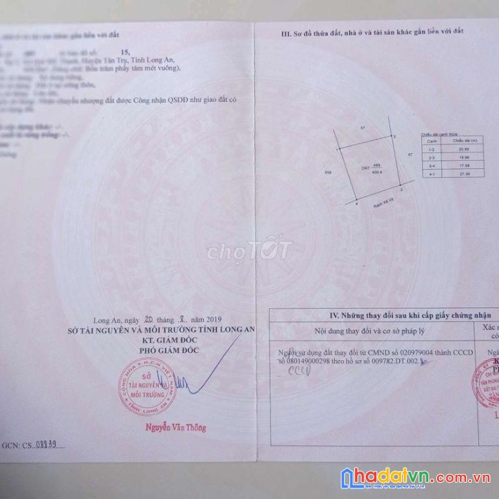 Chính chủ bán gấp đất 2 mặt tiền vị trí đẹp tại xã quê mỹ thạnh, huyện tân trụ - long an
